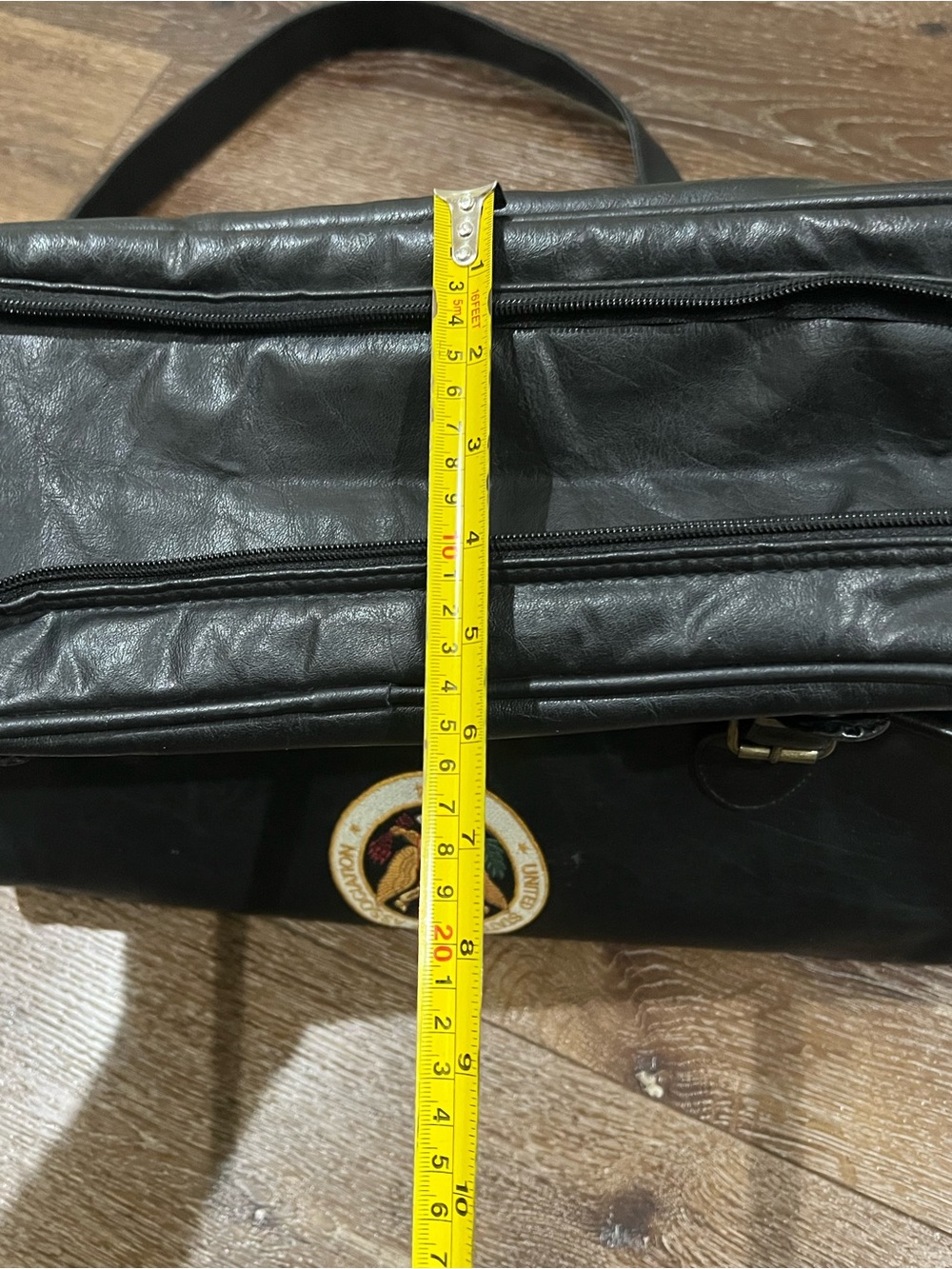 Vintage USGA 1894 Black Leather Men's Messenger travel Bag with Emblem - Picture 7 of 12